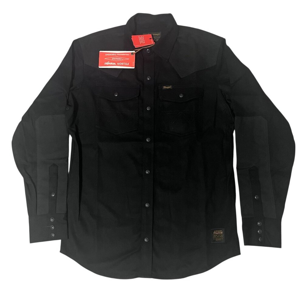 Filson x Wrangler Men's  Adventure Wester Denim Shirt Black Size Small New W TAG